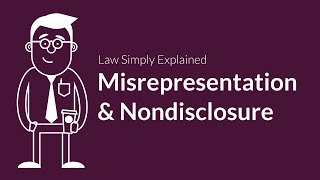 Misrepresentation and Nondisclosure  Contracts  Defenses amp Excuses [upl. by Assetal551]