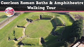 CAERLEON ROMAN BATHS amp AMPHITHEATRE WALES  Walking Tour  Pinned on Places [upl. by Line651]