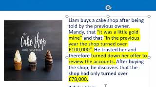 How to apply misrepresentation Liam cupcake scenario [upl. by Skipton]