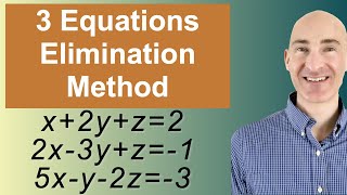 Solving Systems of 3 Equations Elimination [upl. by Sim]