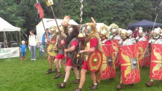 Roman Reenactment at the Amphitheatre in Caerleon Marching In [upl. by Harvie]