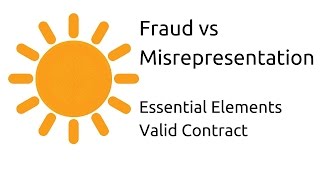 Fraud vs Misrepresentation  Other Essential Elements of a Valid Contract  CA CPT  CS amp CMA [upl. by Beata]